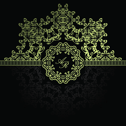 Retro Golden Ornaments background 05