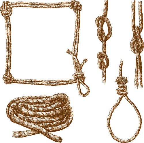 Set of knots borders elements vector 05
