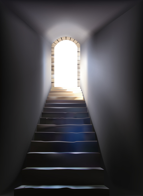 Tunnel and light design elements vector 01