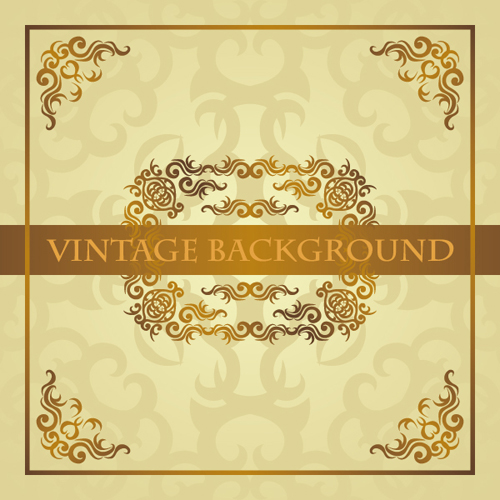 luxurious vintage backgrounds gold vector 02