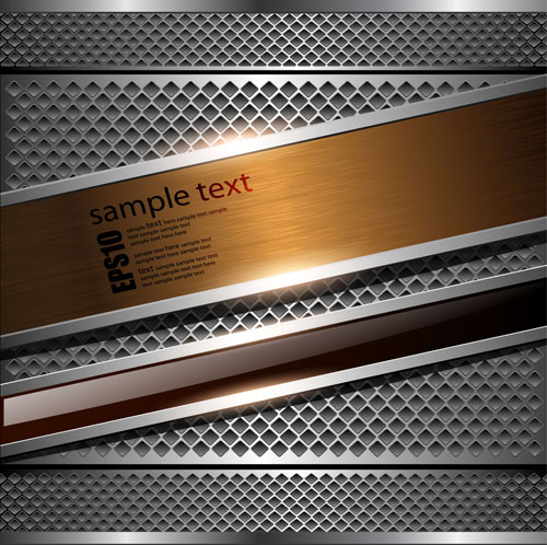metallic mesh vector background set 01