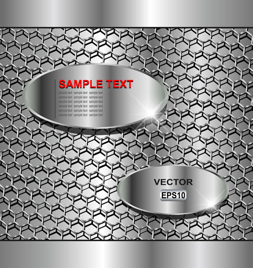 metallic mesh vector background set 03