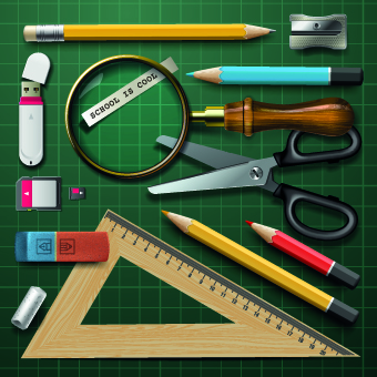 Vector school design elements set 01