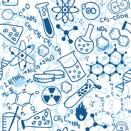 School elements vector pattern set 02