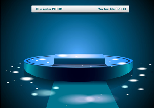  Set of Stage with spotlights elements vector 03