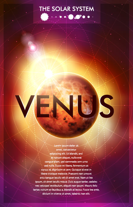 Set of nine planets in the solar system vector 05