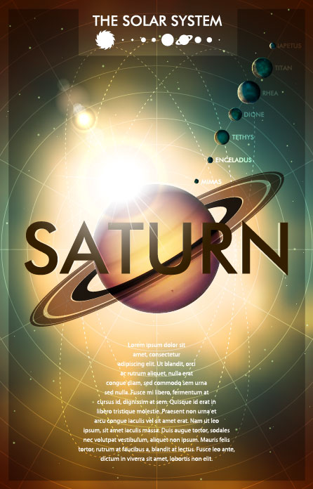 Set of nine planets in the solar system vector 06