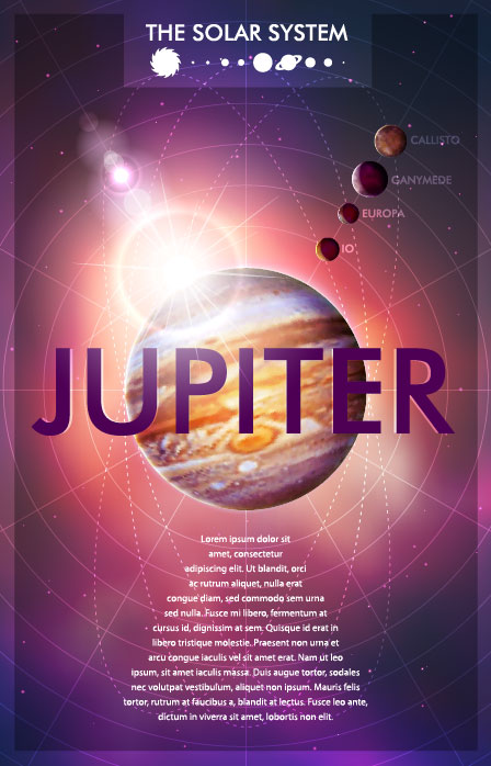 Set of nine planets in the solar system vector 07
