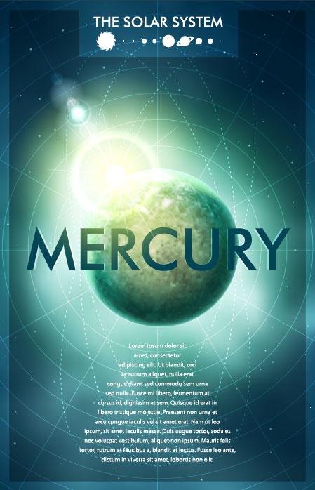Set of nine planets in the solar system vector 08