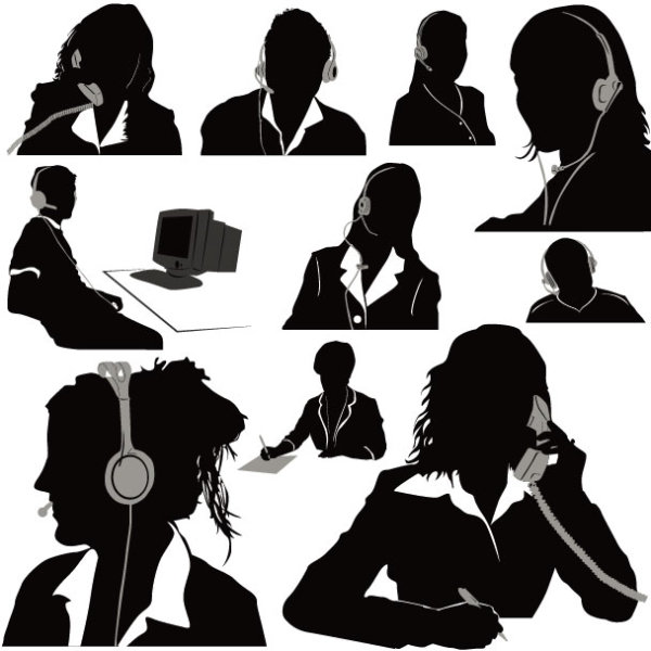 free vector Operator Silhouettes 01