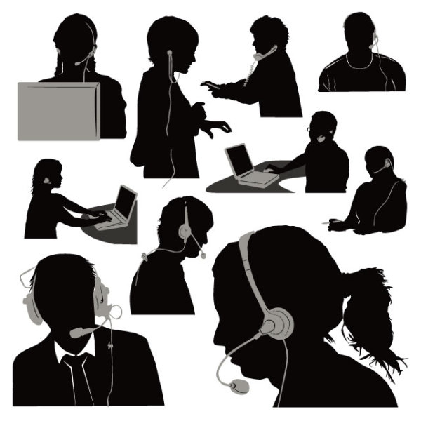free vector Operator Silhouettes 02