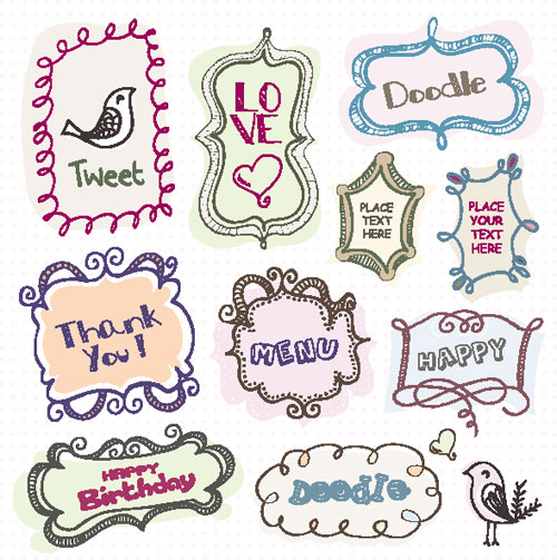 free vector cartoon Cute  Borders 04