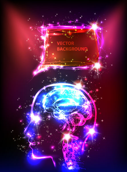 neon and people Illustrations vector 02