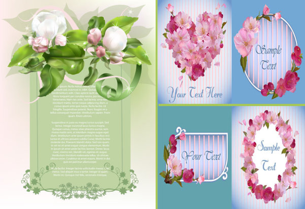 Elegant spring flowers vector