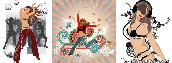 Elements of women danced Vector