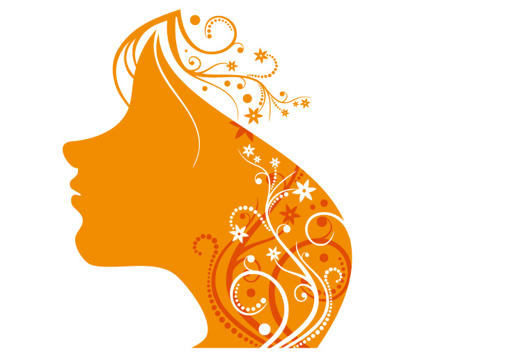 Gilr head and pattern 05 Vector