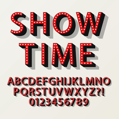 red number design alphabet 3d 