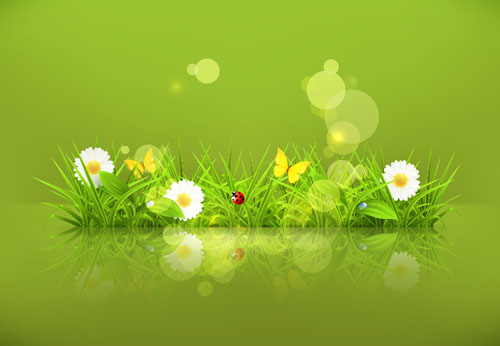 Spring green grass Background vector 04