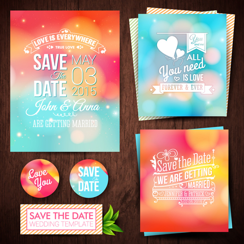 wedding vector elements invitation cards invitation blurred 