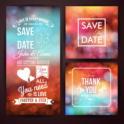 wedding vector elements invitation cards invitation blurred 