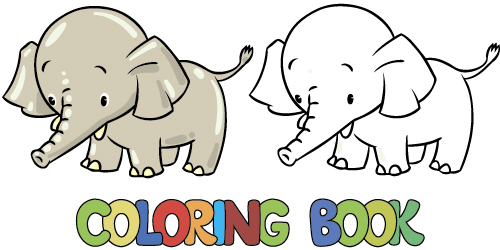 Cartoon animal coloring picture vector material 04