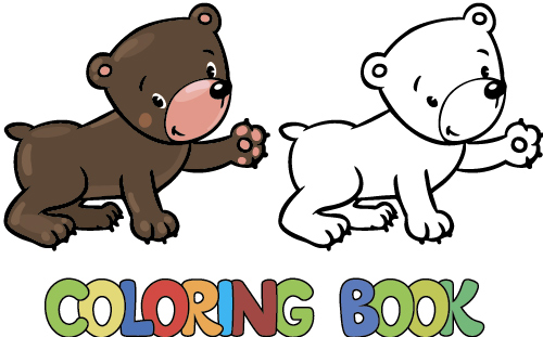 Cartoon animal coloring picture vector material 05