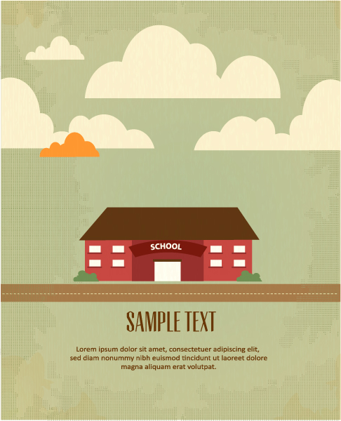 Cartoon city scenery vector 13