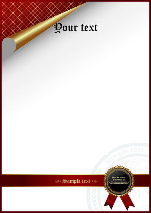 Certificate cover template vector material 03