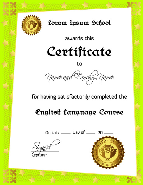 template material cover certificate 