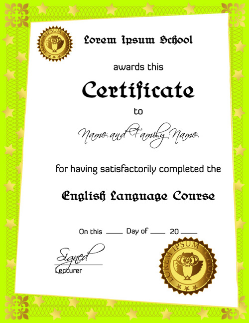 Certificate cover template vector material 03