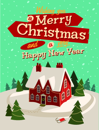 winter vector background houses house christmas background 