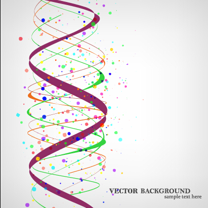 Colorful ribbon with dot vector background 04