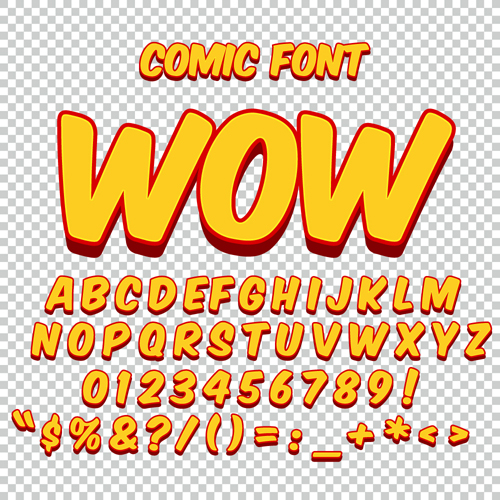 Comic styles alphabet with numbers and symbol vector set 03 Comic styles alphabet with numbers and symbol vector set 03