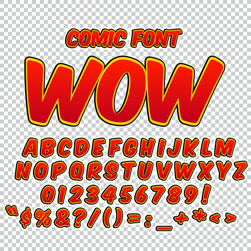 Comic styles alphabet with numbers and symbol vector set 05 Comic styles alphabet with numbers and symbol vector set 05