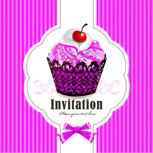 invitation cute cupcake cards card 