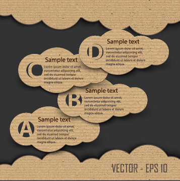 Dark cardboard business template vector 03