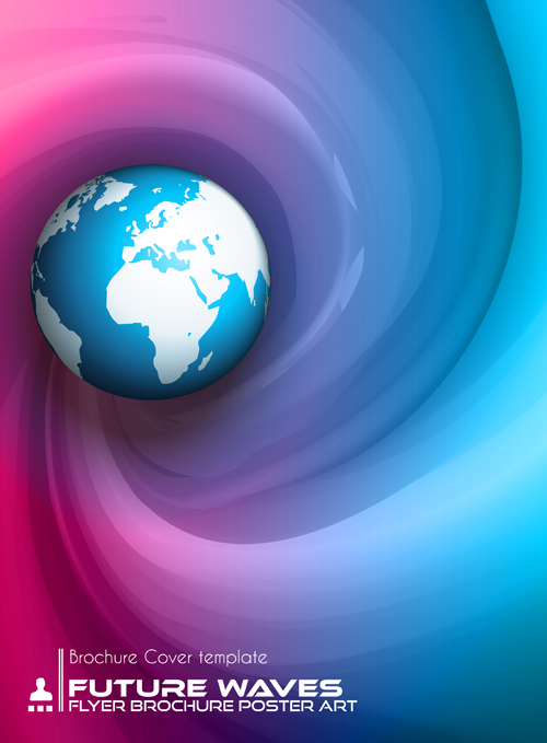 Earth with future wave flyer brochure poster cover template vector 01 Earth with future wave flyer brochure poster cover template vector 01