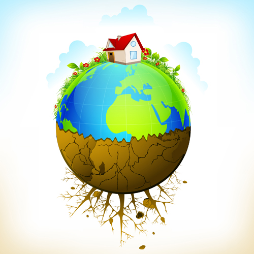 with earth concept design vector 01 Ecology with earth concept design vector 01