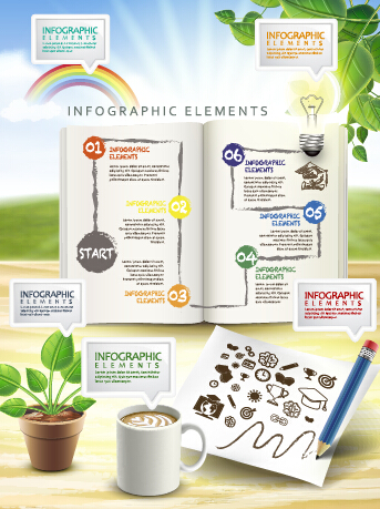 Education and teaching business infographics vector 01