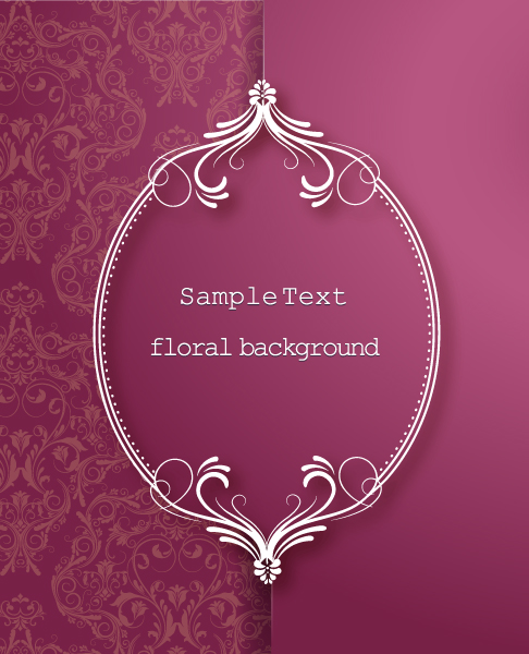 Floral Frames vector backgrounds set 14