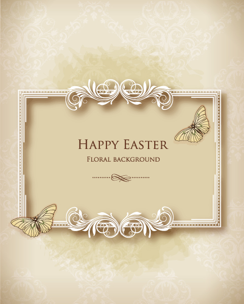 Floral Frames vector backgrounds set 17