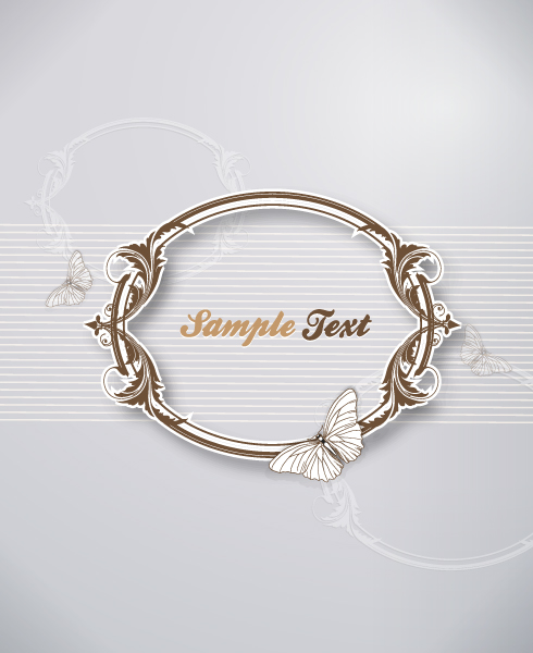 Floral Frames vector backgrounds set 18
