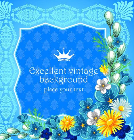 Set of Frame with flowers luxurious vector background 05