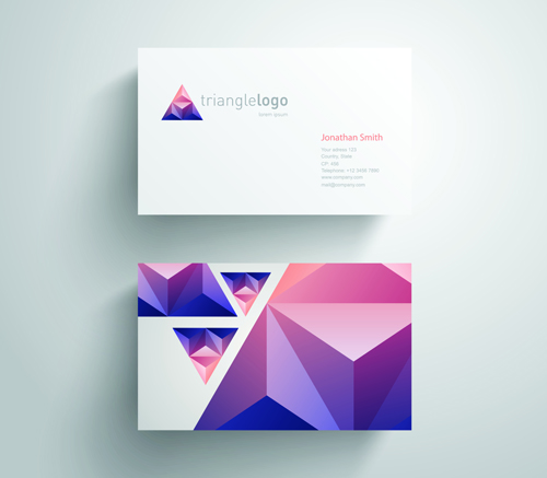 triangle geometric business cards business 