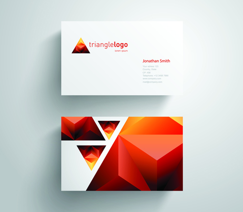 triangle space geometric copy cards business cards 