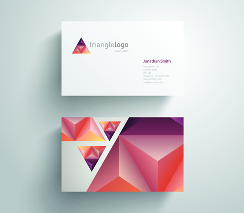 triangle geometric copy business cards business 