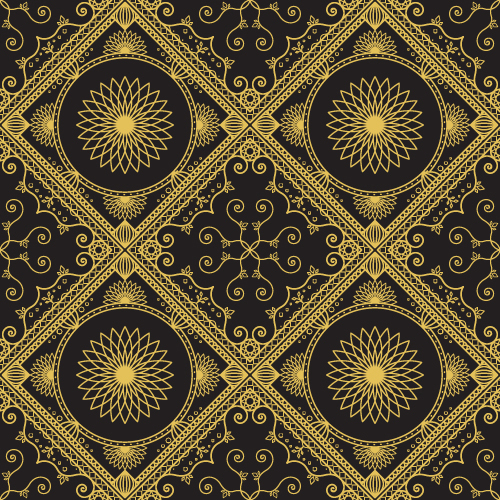 Gold lineart seamless pattern luxury vector 06