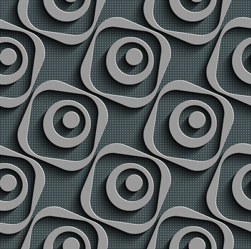 Gray plate perforated vector seamless pattern 01