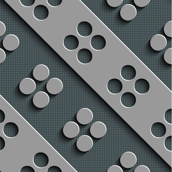 Gray plate perforated vector seamless pattern 04