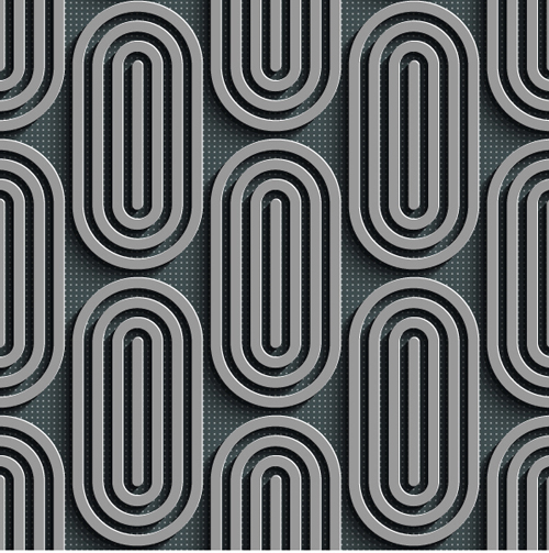 Gray plate perforated vector seamless pattern 05